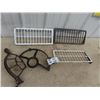Image 1 : 3 Cast Heater Grates & 2 Cast Sewing Pieces For Repurposing