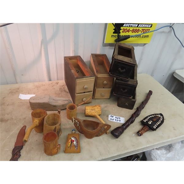 Sewing Cabinet Drawers, Wood Dippers, Plus!