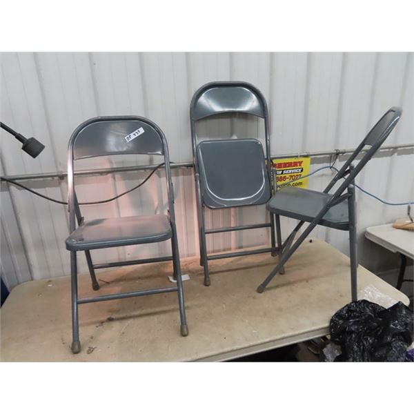 3 Small Folding Chairs