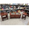 Image 1 : Oak 3 Pc Coffee Table Set Coffee table - 21"H 50"W 28"D & End Table , End Table 25"H 18"W 28"D, End 