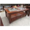 Image 2 : Oak 3 Pc Coffee Table Set Coffee table - 21"H 50"W 28"D & End Table , End Table 25"H 18"W 28"D, End 