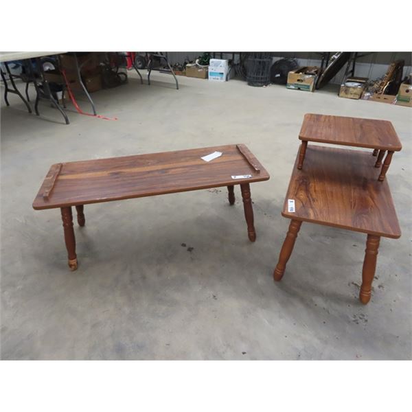 Coffee Tables & Step Back End Table Coffee Table is 15" x 40"x 16" & End Table is 22" x 16" x 28"
