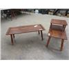 Image 1 : Coffee Tables & Step Back End Table Coffee Table is 15" x 40"x 16" & End Table is 22" x 16" x 28"