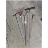 Image 1 : 3 Rakes, 2 Edgers, & Hoe