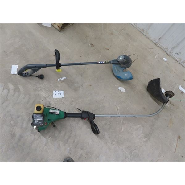 2 Weedeaters 1) Electric  1) Gas