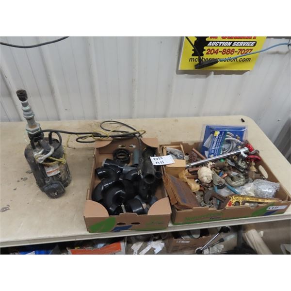 Submergible Sump Pump, Taps, Connectors, Pipe Cutters/Wreches Plus!