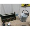 Image 3 : Wooden Garden Tool Box, Watering Pail, Sprayer, Pruners, & Hibatchi Coal BBQ