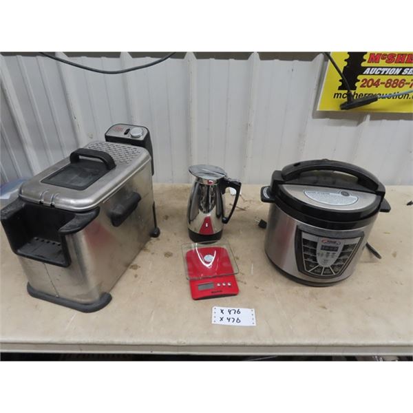 Power Pressure Cooker, T-Fal Deep Fryer, Household Digital Scale & Coffee Urn