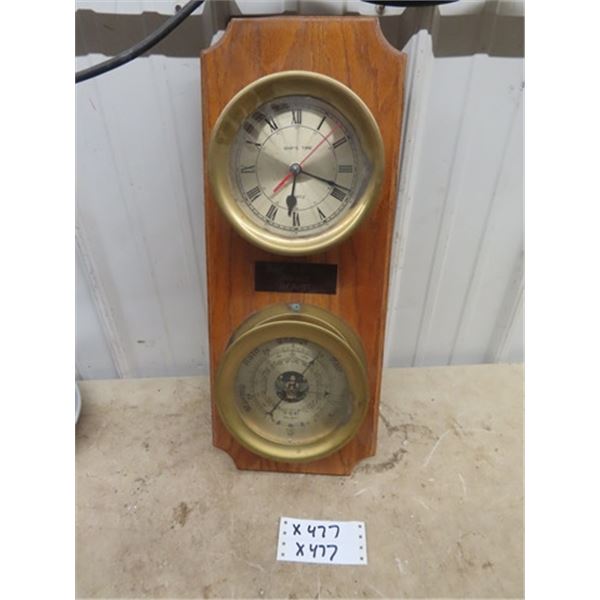 Ship Quartz Clock & Barometer
