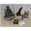 Image 1 : Waterfall Oranment, Elephant Decantor, Tribal Coasters, &  Teddy Bear Clock  Plus!