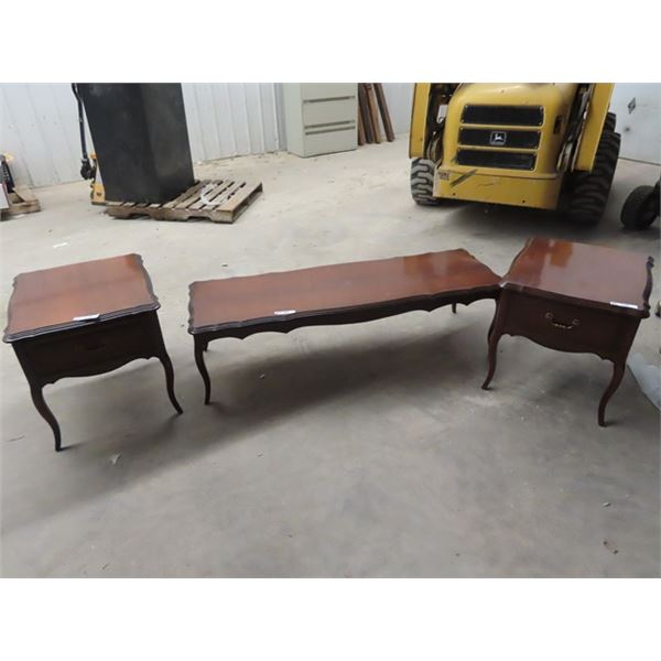 3 Pc Coffee Table Set - Coffee Table 16" 59" 20"4 End Table 22" 22" 25"