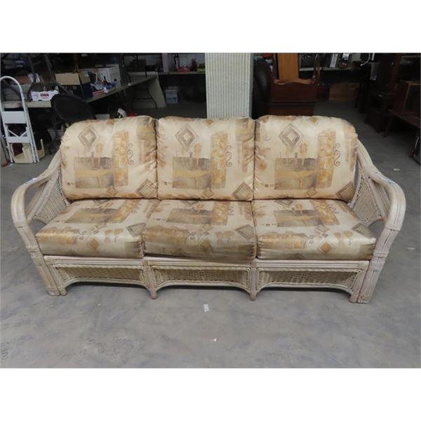 Wicker Settee 80" Long