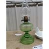Image 3 : Green Depression Coal Oil Lamp- Milk Glass Hen on A Nest