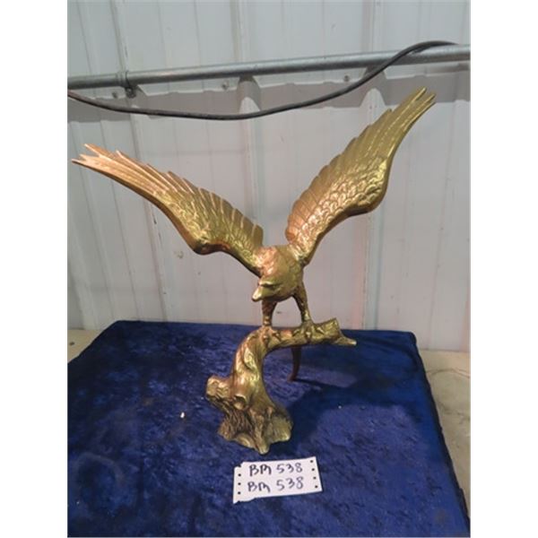 Brass Eagle Ornament 20"H, Wing Span is 20"