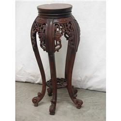 Teak Carved Two Tier Stand