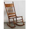 Image 1 : Oak Carved Spindle Cane-seat Rocking Chair