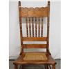 Image 2 : Oak Carved Spindle Cane-seat Rocking Chair