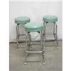 Image 1 : Set of 3 Retro Bar Stools, Vintage Pale Green