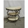 Image 1 : Console, Three-Tier Brass & Marble