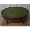 Image 2 : Wm. A. Berkey Oak Pine Veneer Green Leather Table