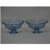 Image 2 : Blue Depression Footed Center Bowls, Pair
