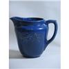 Image 2 : Matte Blue Milk Pitcher  Floral Relief