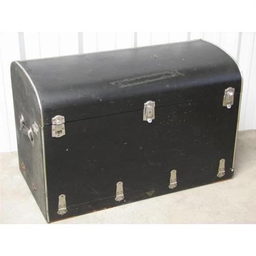 Porto MA. Black Antique Car Luggage Trunk