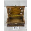 Image 2 : Pierced Hand Carved Wood Box, 9"x5"x4"