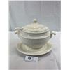 Image 1 : Vintage Soup Tureen, Ladle Plus Under Plate Signed RS Japan 9"x12", Small Chip On Lid