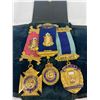 Image 2 : Lot Of Masonic Metals In Nice Leather Presentation Pouch