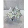 Image 1 : Vintage Fenton Hobnail Milk Glass 3 Piece Trumpet Epergne Ruffled Bowl, Great Shape, 7"T X 8.5"W