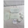 Image 2 : Anchor Hawking Fire King 3 Snack Plates With Matching Cups, Very Good Condition