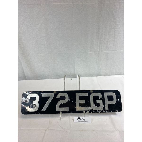 Vintage British Taxi License Plate Vintage British Taxi License Plate