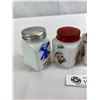 Image 2 : 4 1940's Milk Glass Salt And Pepper Shakers In Good Shape