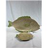 Image 1 : 1930's Large And Small Fish Dish Platers, As Found, Larger One Has Repair