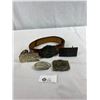 Image 1 : Vintage Tooled Leather Belt C/W 5 Interchangeable Belt Buckles