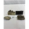 Image 3 : Vintage Tooled Leather Belt C/W 5 Interchangeable Belt Buckles