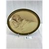 Image 1 : Vintage Oval Frame Bessie Pease Gutmann 'Mighty Like A Rose' Print, Very Nice Condition