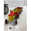 Image 3 : Tin Metal Tractor/Trailer With Locking Pin And Large Tractor Display Model, Steering Mechanism, Work