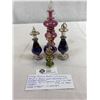 Image 2 : Vintage Perfume Bottles, 5 In Total, Hand Blown And Decorated With Gold, Made In Egypt