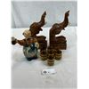Image 1 : Shafford Decanter With 7 Barrel Shot Glasses And 2 Elephant Bookends