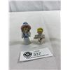 Image 1 : 2 Small Antique Ceramic Half Dolls Made In Germany, Good Condition