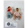 Image 1 : 2 Vintage Japanese Hard Plastic Baby Dolls, 2.75"L