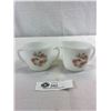 Image 1 : Anchor Hawking Fire King Cream And Sugar Set Pattern Is Fleurette, Great Condition