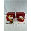 Image 1 : 2 Gorgeous Vintage Cup And Saucer Sets By Juliet's, Heart Shaped Saucers With Beautiful Wild Yellow 