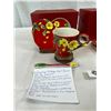 Image 2 : 2 Gorgeous Vintage Cup And Saucer Sets By Juliet's, Heart Shaped Saucers With Beautiful Wild Yellow 