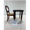 Image 2 : Vintage Wooden Doll Table With Chair, Table Is Approx. 9"x6.5", Chair 12.5"T, Perfect For 16"-18" Do