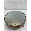 Image 2 : Fabulous Vintage Ornate Silver Plated Mirrored Cake Stand, 12" Diameter, 4"T, Great Décor Piece