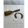Image 1 : Old Horseshoe And Old Wooden Mallet