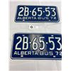 Image 1 : 1972 Alberta Bus Matching Pairs Of License Plates